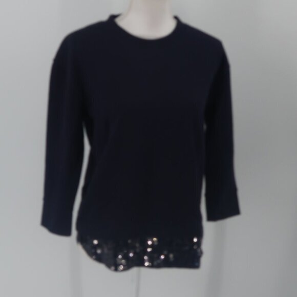 J.Crew Women's Blue Sweatshirt w Sequin Detail Size XS - Picture 1 of 9